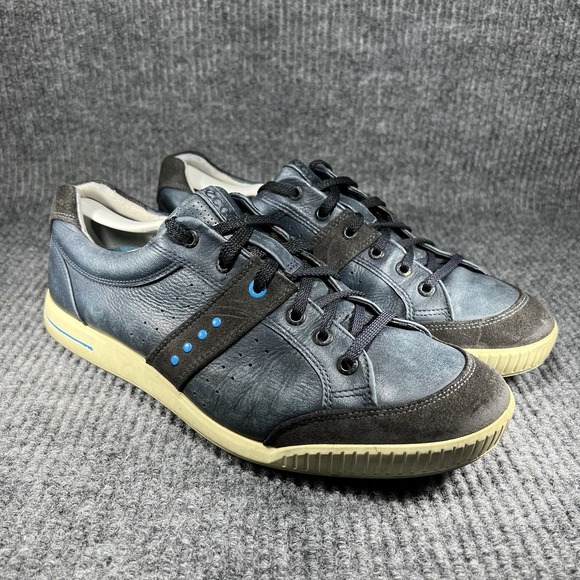 Ecco Street Premiere Golf Shoes Men's Size 10 Marine Grey Leather 03918456498 - Picture 2 of 12